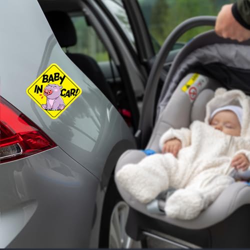 Image of TSHIRTAMAZING Baby On Board Signs for Car, Baby Pooh On Board Paint-Safe, Removable, Non Magnetic, Baby's Safety Stickers for Cars & Windows (4 Vinyl Decals) (Baby on board)