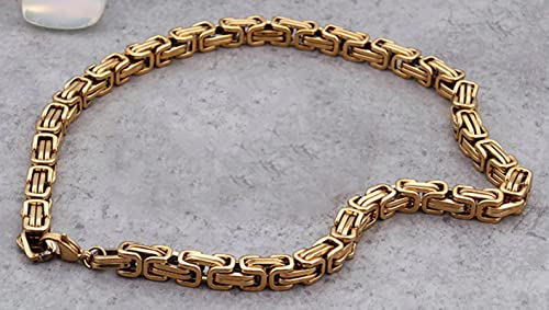 Chaine byzantine fine en acier inoxydable durable - 6