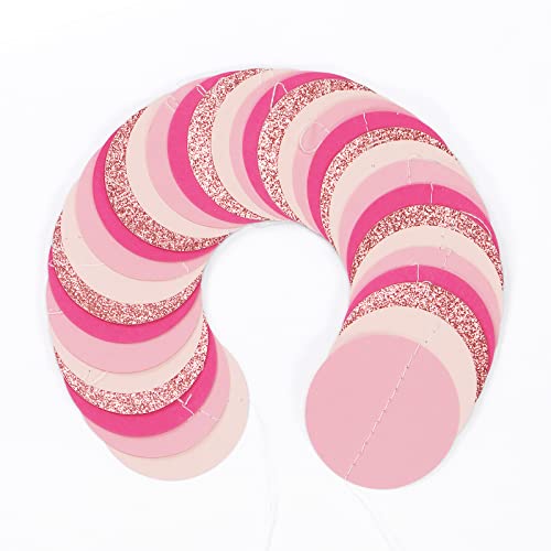 Image of Hot-Pink Rose-Gold Party Decorations Garland - 52ft Wedding Bridal Shower Hanging Decoration Streamers Banner,Baby Girl Birthday Bachelorette Engagement Mohters Valentines Day Brunch Decor Panduola