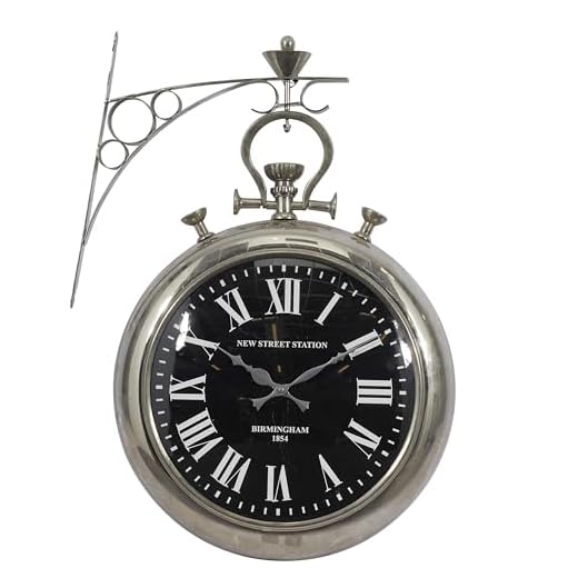 Deco 79 Stainless Steel Metal Decorative Wall Clock - Pocket Watch Style for Home and Room 16" x 6" x 22", Silver