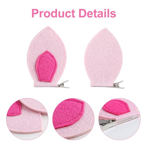 Pinzas para cabello orejas de cerdo rosa Fancheer miniatura 4
