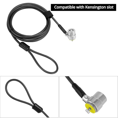 QWORK Universal Laptop Cable Lock - Anti-Theft Combination Lock with 6.5ft Cut-Resistant Cable & Anchor Plate for Laptops, Tablets & Devices - Key Lock with 2 Keys & Anchor Included by QWORK - Image 5