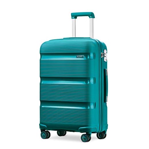 Kono Maletas de Viaje Cabina 55 cm Rígida Trolley Cabina con Cerradura TSA, Vibrant Moda Equipaje de Mano con 4 Ruedas y Cremallera YKK, Durable Polipropileno (Maleta Cabina, Turquesa)