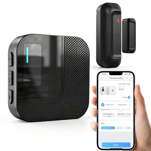 WiFi Door Chime, SanJie Door Sensor Alarm with Phone Notifications for Kids Safety & Dementia Care, Door Open Alert for Home Security and Business Use, 20 Chimes, 5 Volume Levels, 2.4GHz Only