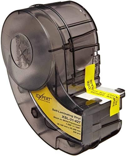 Brady XSL-31-427, 60342 1.5" x 1" Self-Laminating Vinyl Wire & Cable Label, Black, Pack of 4 Cartridges of 250 Labels