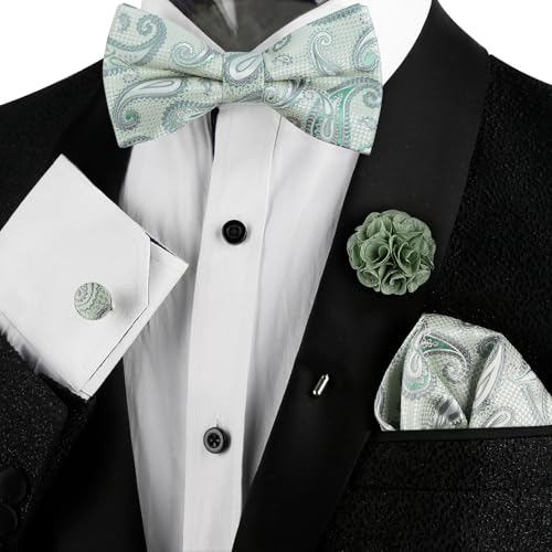 Image of Alizeal Mens 4pcs Vintage Paisley Bow Tie Set