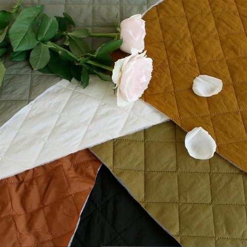 Tissu patchwork en coton et lin matelassé à trois couches isolant blanc
