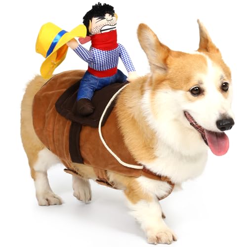 T2Y Cowboy Rider Dog Costume - Halloween Dog Costumes for Medium ...