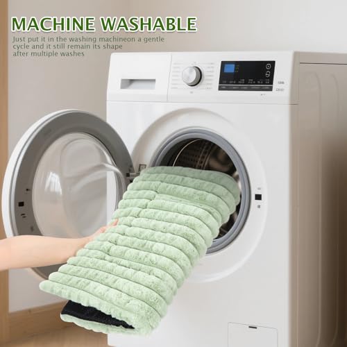 BVAGSS Flauschiges Orthopädisches Hundebett, Waschbar Hundematte, rutschfeste Unterseite, Plüsch Hundekissen Weiche und Warme Hundematte für klein mittel große Hunde XH082 (60x45cm,Grün)