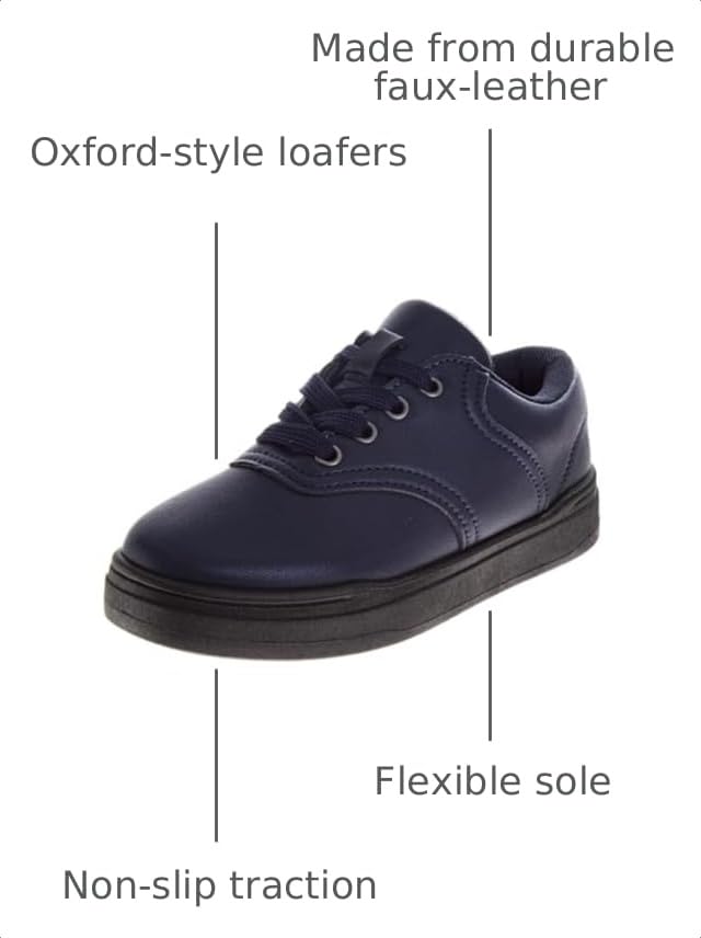 Image of French Toast Kids Oxford Dress Shoes - Lace Up Loafer School Uniform Saddle Shoe for Girls and Boys (Sizes: 11-13 Little Kid / 1-7 Big Kid)