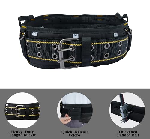 Image of MELOTOUGH Padded Tool Belt for Men with handle strap, Heavy Duty Work Belt with D ring, Adjustable Waist 36 inch-47 inch for Electrician (Work Belt Suspenders Not Included)​