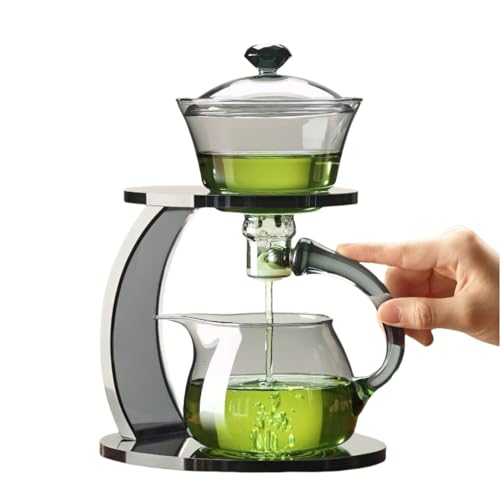 Théière en verre rotative semi-automatique résistante à la chaleur - 6