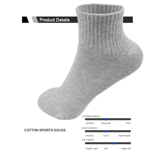 6 Pack-Men's Athletic Quarter Ankle Low Cut Cotton Socks Cushioned Sports Running4