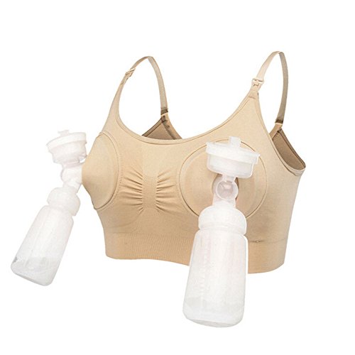 WangsCanis Femme Soutien-Gorge d'allaitement Brassière Spécial Maternité sans Armatures (XL, Beige) Cover