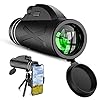 80X100 Monocular Telescope – with Smartphone Stand & Tripod, High Power Monocular HD Bifocal Scope Portable Waterproof…