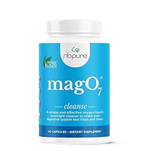 nbpure MagO7 – Natural Colon Cleanse & Detox – Occasional Constipation Relief, Stool Softening, & Bloating Support for Men & Women – Ozonated Magnesium Oxide, 90 Capsules