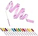 PAMASE 16 Packs Kids Dancing Gymnastics Ribbon Wands, 6'6" Rhythmic Artistic Twirling Ribbons with Non-Slip Handle