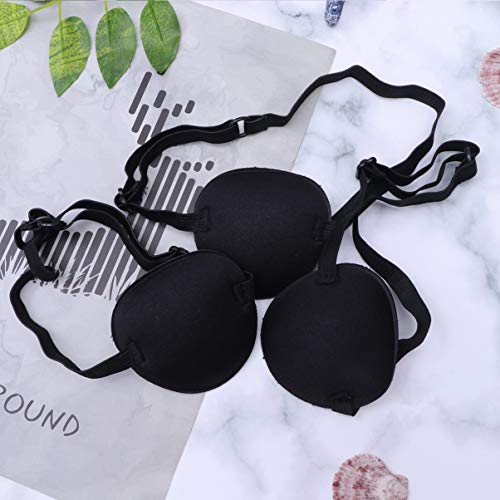 EXCEART 4 Pcs Preto Elástico Tapa-Olho Ajustável Estrabismo Pirata Tapa-Olho Ãšnico Tapa-Olho para C