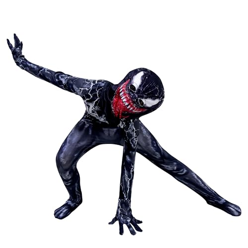 Poterloy Boy's Hero Cosplay Bodysuit Spandex Full Printed Jumpsuit with Mask 4-12 Years