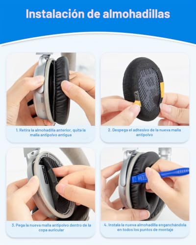Miniatura 6 de Link Dream Almohadillas Para Bose Quietcomfort 35 Qc35 Y Quietcomfort 35ii Qc35 Ii , Almohadillas De Repuesto Para Auriculares Bose Qc35 Qc25 Qc15 Qc2 Ae2 Ae21 Ae2w Negro