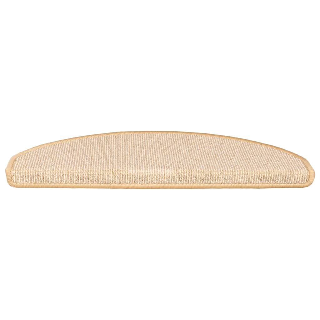 Maty na schody 15 sztuk 65 x 21 x 4 cm kremowy półokrągły