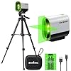 Enventor Rechargeable Laser Level with Tripod, 25M 2200mAh Li-ion Battery Green Laser Level Self Leveling with Pulse Mode, 7 Hours Working Time, Switchable Horizontal/Vertical/Cross line