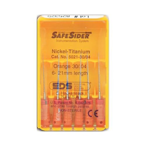 EDS 5021-30/04 Endo-Express SafeSiders Refill Kit, 21 mm Length, 0.04 Taper, Orange (Pack of 6)