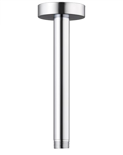 Rain Shower Head Straight Arm Ceiling-Mounted For Fixed Shower Head (6 inch, chrome)