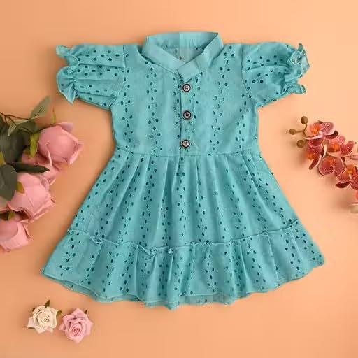 Image of Summer and all seasons girl and baby girl cotton dress |||baby girl,cotton frock