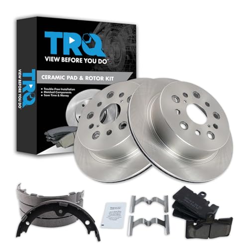 Image of TRQ Rear Brake Pad and Rotor Set Ceramic Compatible with 2001-2006 Lexus LS430