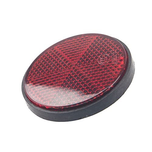 Rrina 4Pcs Red Plastic Reflective Warning Round Reflector For Motorcycle Bike #TOP3