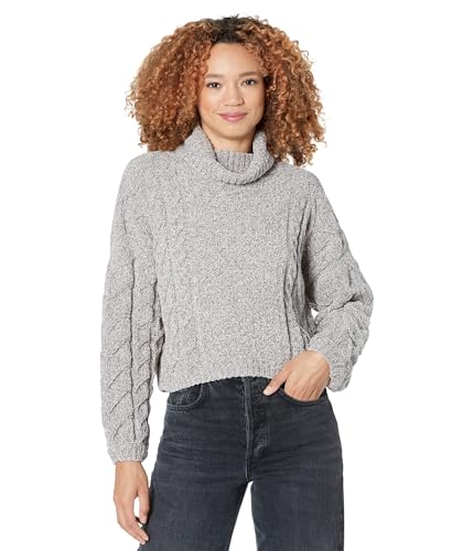 [BLANKNYC] Womens Chenile Braided Cable Sweater