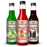 Syruvia Snow Cone Syrup 12.7oz - Fruit Punch, Lime, Root Beer Syrup For Shaved Ice, Snow Cones, Slushies, Italian Soda, Popsicles. Kosher, Dairy Free.