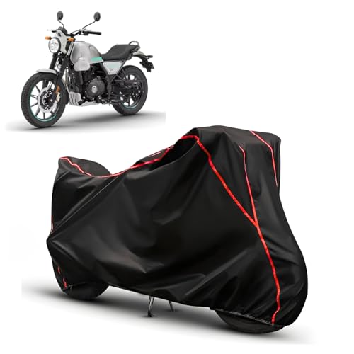 Image of Water Resistant Bike Cover for RE Scram 440 | All Weather, UV Heat Resistant, Dustproof, Triple Stitched, Windproof Elastic Bottom