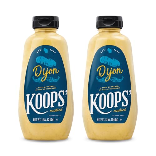 Image of Koops' Dijon Mustard - French Mustard, Gluten-Free, Kosher, Non-GMO, Made in the USA, From Quality Mustard Seeds, Rich and Delicious Flavor - 12 Oz, Pack of 2