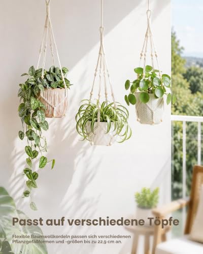 Bamworld Makramee Blumenampel Baumwolle Boho Deko – Bild 6