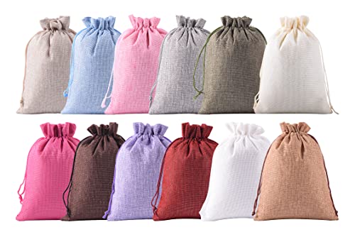 Bolsas de arpillera de lino SANSAM de 6.8x9.2 pulgadas para recuerdos y joyas