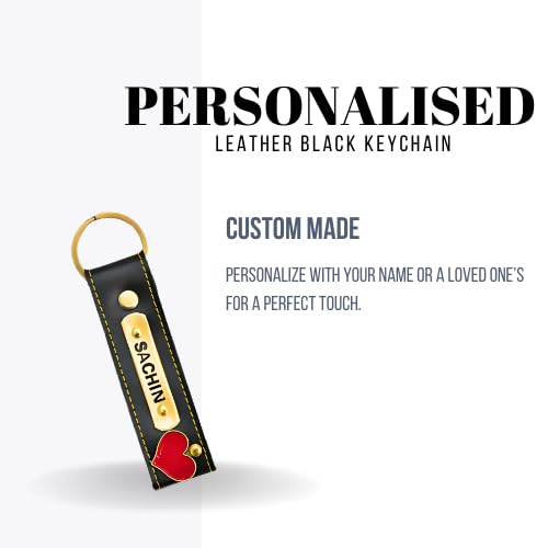 Image of Personalized Leather Keychain | Customised Leather Keychain for Men & Women | Added with Name & Charm