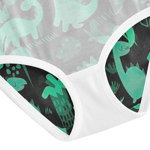 Dino Jungle Green Teal Underwear Toddler Girl, Underwear for Girls, 2T–8 Years4