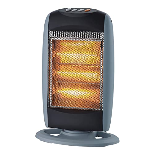 RevolutionLine - Estufa Calefactor portátil con 3 tubos de cuarzo | Calentador eléctrico de bajo consumo con 3 potencias: 400W, 800W y 1200W | Ideal para el hogar y oficina | Termostato y temporizador