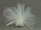Material: 100% Polyester 50 Stück Tüllkreise rund, creme, D: 24 cm, 100% Polyester, Tüll Bonboniere Gastgeschenk