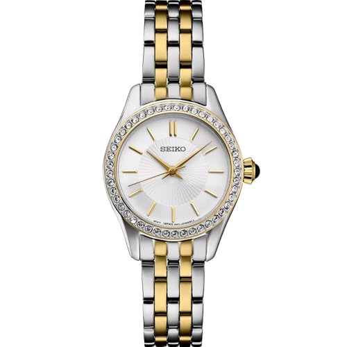 SEIKO SUR540 Automatic Watch for Women - White Dial - Stainless Steel Two-Tone Gold-Finish Bracelet - 50M Water Resistant