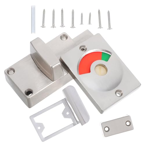 HAMPPLIES Cerradura con Indicador Rojo y Verde para Puertas Pestillo Resistente y Bloqueo Seguro para Baños Públicos Uso Oficinas y Estaciones Acero Inoxidable Duradero