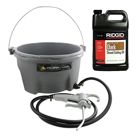Steel Dragon Tools 418 Handheld Oiler Bucket 10883 and 1 Gallon of Premium Dark Pipe Threading Oil for 300 535 700 12R Cover