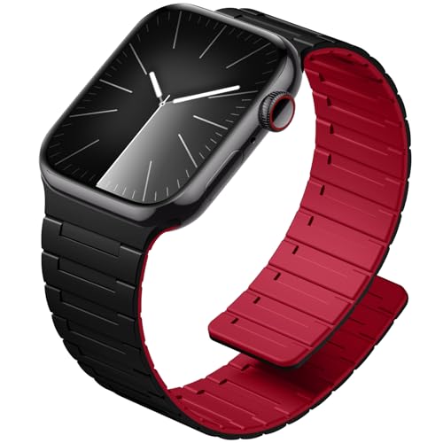 Image of SNBLK Magnetic Watchband Compatible with Apple Watch for Men 44mm 45mm 46mm 49mm 42mm 41mm 40mm 38mm Women, Silicone Sport Strong Magnet Strap for iWatch Series 11 Ultra 3 Ultra 2 Se 10 9 8 7 6 5 4 1
