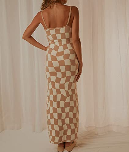 Bodycon Dresses for Women Summer Knit Hollow Out Sexy Night Out Midi Maxi Dress Sleeveless Long Cut Out Dress3