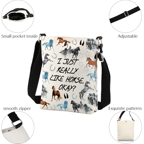 Horse Crossbody Bag Horse Gifts for Horse Lovers Equestrian Gifts Horse Riders Gifts I Just Really Like Horses Shoulder Bag4
