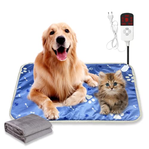 Heeyoo Heizkissen Für Haustiere: Einstellbare Temperatur & Timer, Wasserdicht & Sicher Für Katzen & Hunde