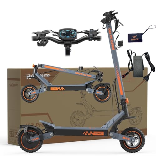 IWAFO IS2 Pro - Patinete Eléctrico, Motores de 48V, 1000-W Pot. Máxima, Batería 15.6Ah, Smart Core, Autonomía 70 Km, Ruedas de 10 Pulgadas Dual Grip, Suspensiones, Doble Frenos Scooter Electrico