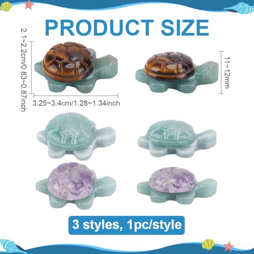 Figurines de Tortugas de Piedra Natural Set 3 Piezas miniatura 2